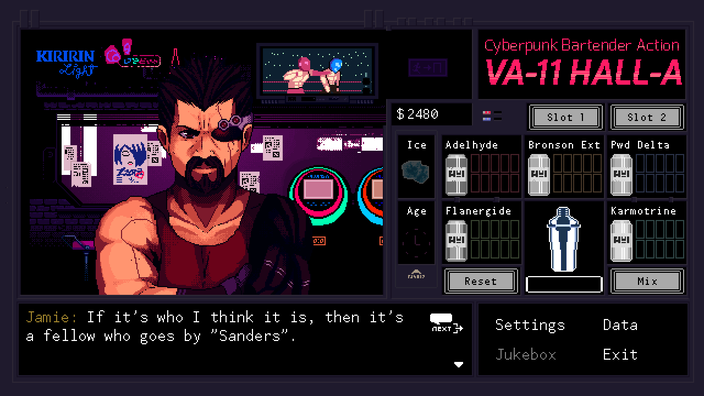 Screenshot mostrando a interface do jogo e o personagem Jamie