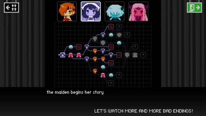 Screenshot of the choices and endings graph