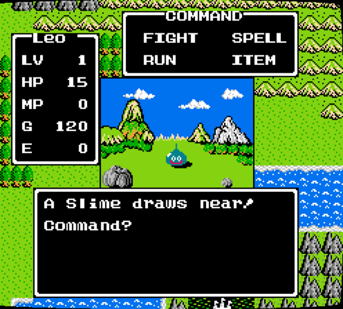 Battle against a slime