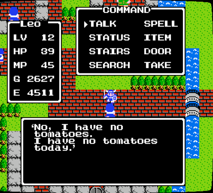 Interaction with a town NPC