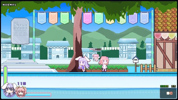 Erina and Ribbon walking around Rabi Rabi town