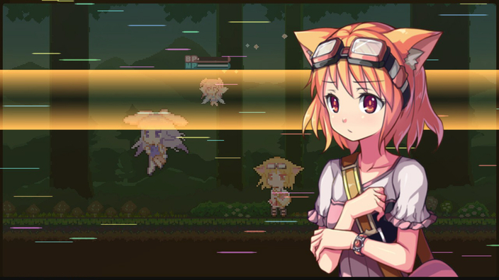 Portrait of Cocoa shown during battle when her health gets low, very reminiscent of Touhou