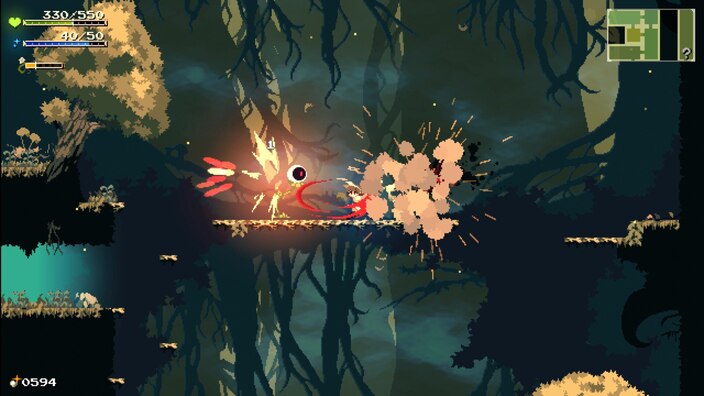 Battling enemies under the roots of the Lun Tree
