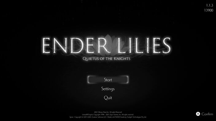 Ender Lilies title screen
