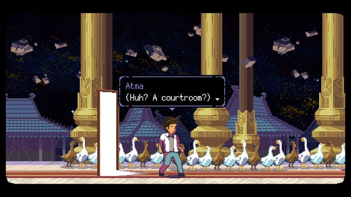 A courtroom full of ducks